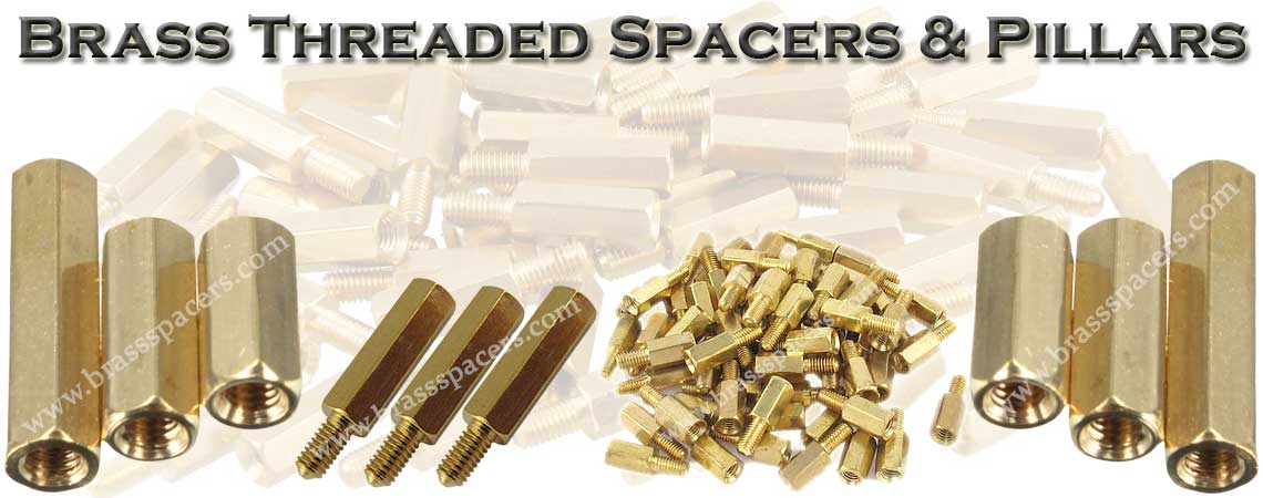 brass threaded spacers, brass spacers, brass threaded spacers